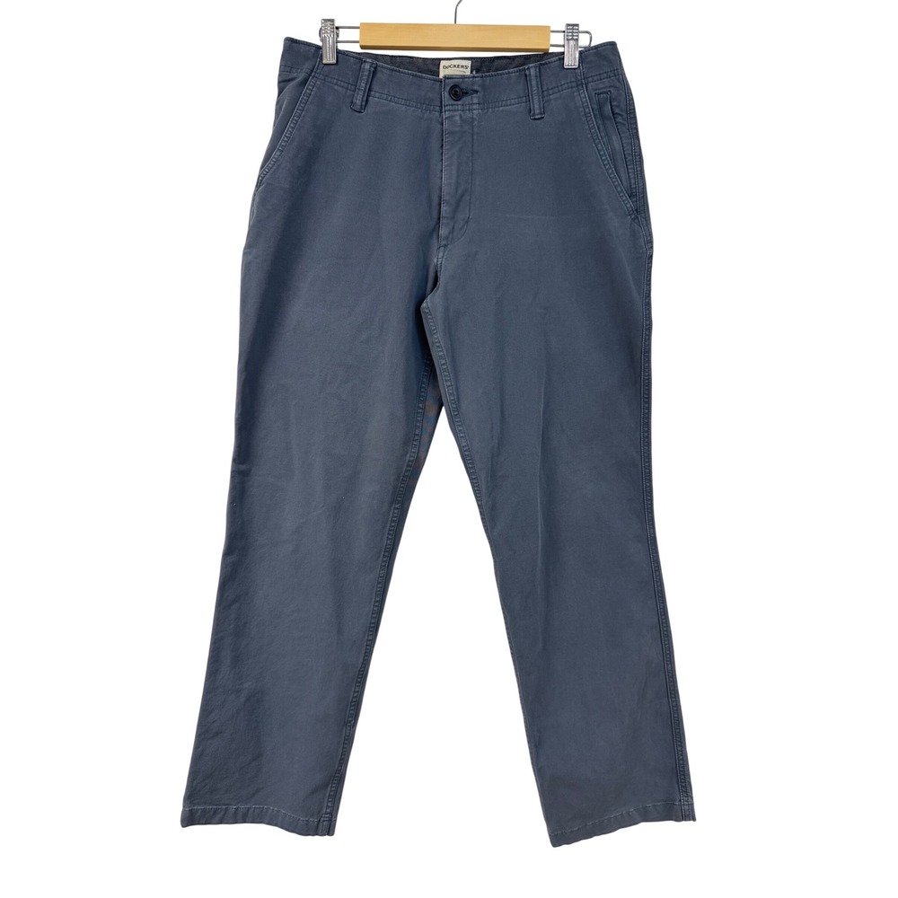 Dockers Straight Fit Chinos Mens 32x31 Slate Blue Gray Casual Cotton Pants